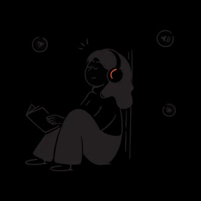 Official Ghost Audio Method illustration of a reader with headphones and an audio edition, representing The Author route