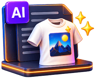 ProductsPilot illustration representing AI generation of coordinated digital product files and mockups